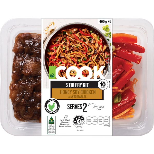 Woolworths Cook Stir Fry Kit Honey Soy Chicken With Vegetables 400g