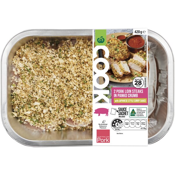 Woolworths Cook Panko Loin Steaks In Panko Crumb 420g