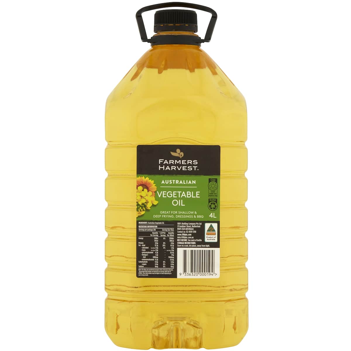 Farmers Harvest Vegetable Oil 4l bunch