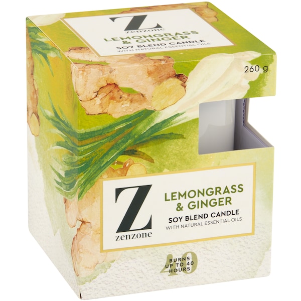 ZenZone Premium Candle Lemongrass & Ginger 260g