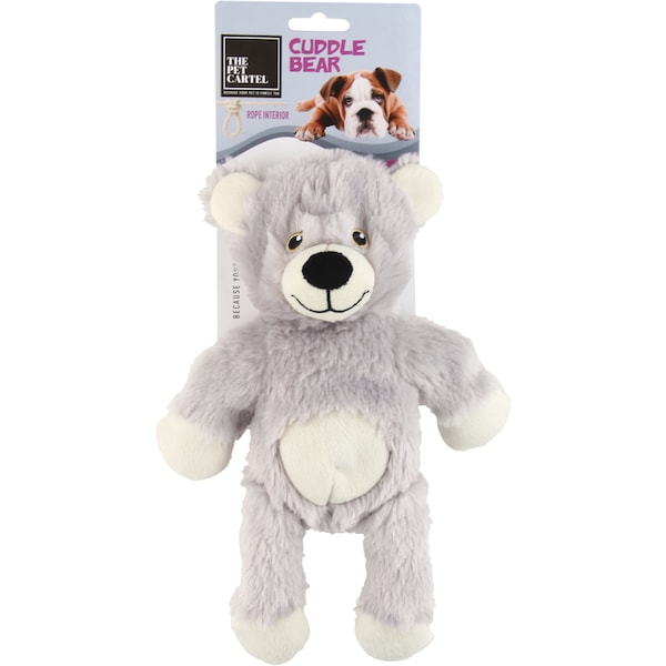 The Pet Cartel Cuddle Bear With Small Rope Dog Toy Each