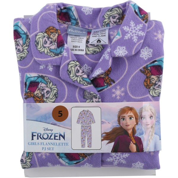 Disney Frozen Flannel Girls Pyjamas Size 5 Each