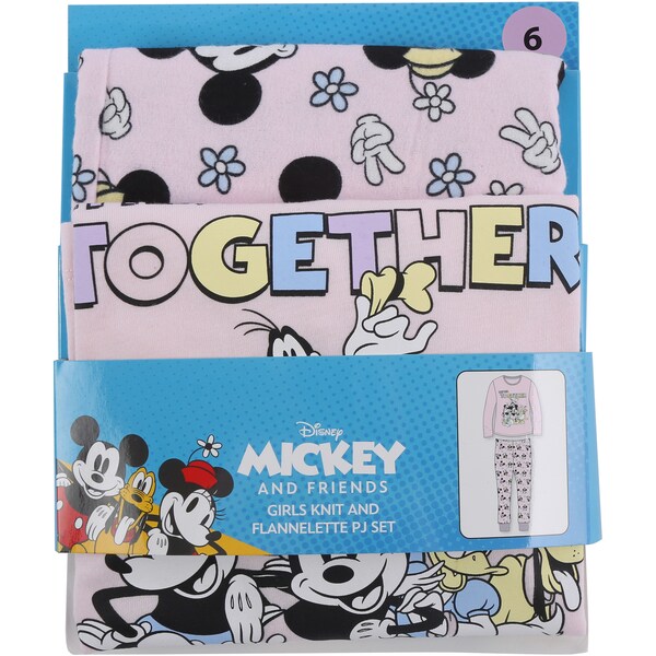 Disney Minnie Mouse Knit Girls Pyjamas Size 6 Each