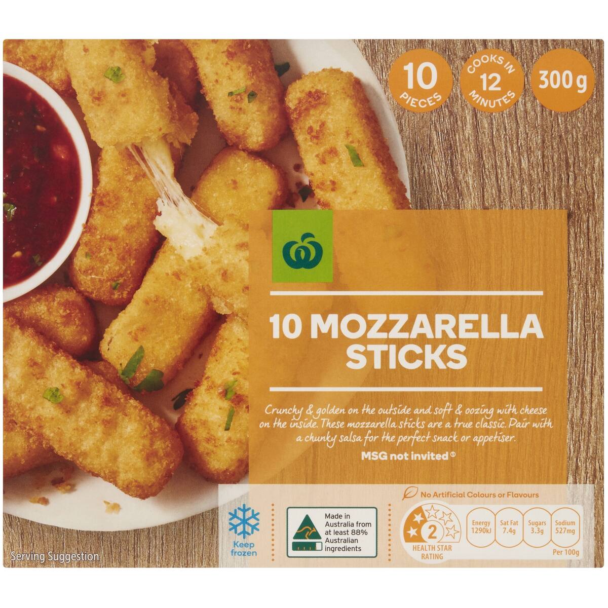 Woolworths Mozzarella Sticks 10 Pack bunch
