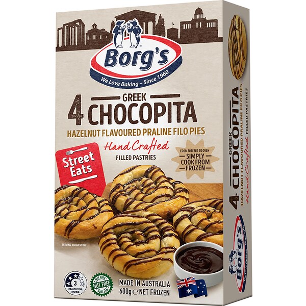 Borg's Greek Chocopita 4 Pack