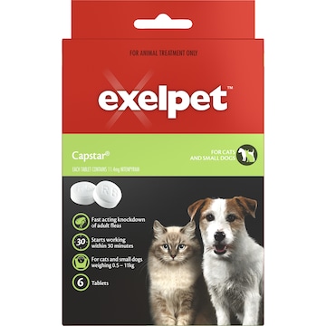 Exelpet Capstar Flea Treatment For Cat Small Dog pack Woolworths