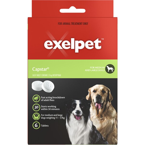 Exelpet Treatment Capstar Medium/Large Dog 6 Tablets