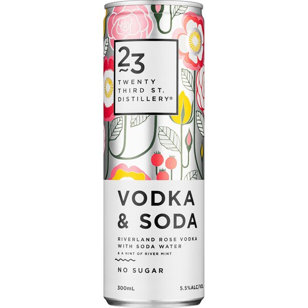 23rd Street Distillery Rose Vodka & Soda Cans 300ml