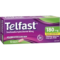 Telfast Hayfever Allergy Relief 180mg Antihistamine Tablets
