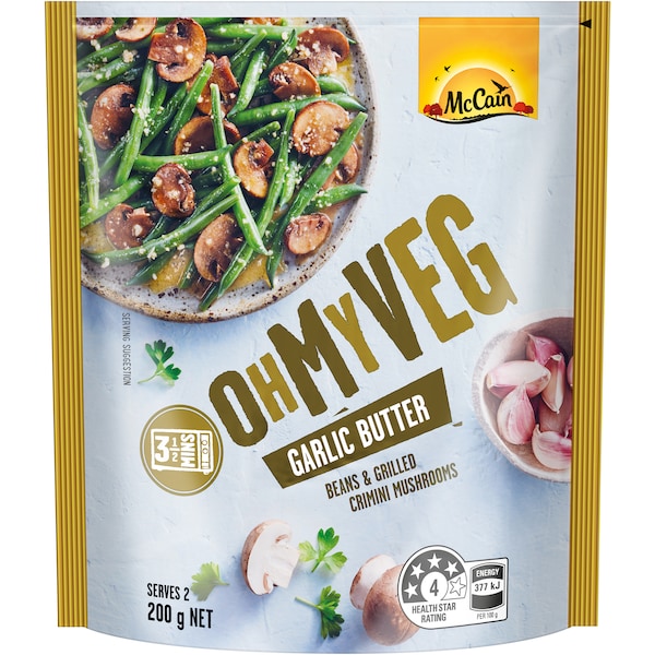 McCain Oh My Veg Garlic Butter Beans & Crimini Mushrooms 200g