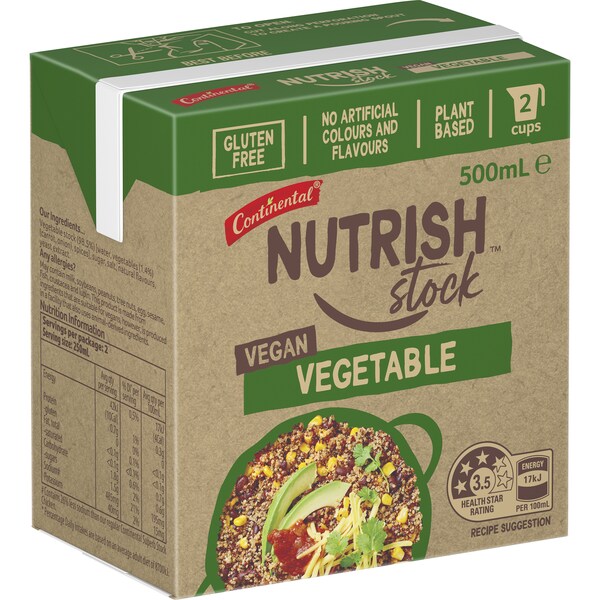 Continental Nutrish Liquid Stock Vegan Vegetable 500ml