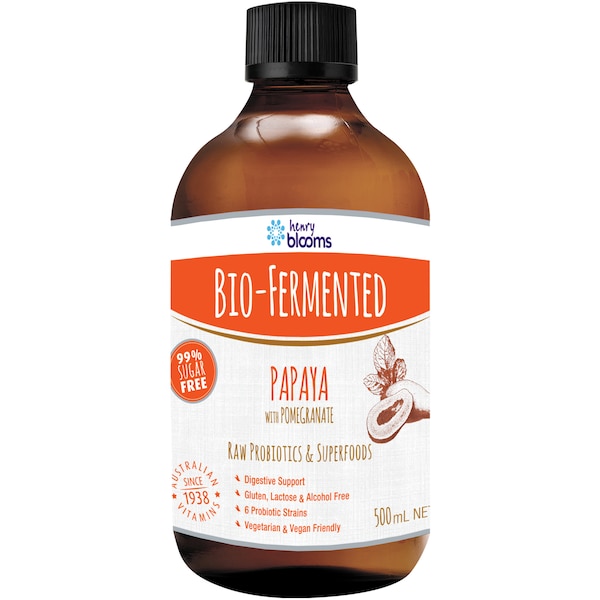 Henry Blooms Bio-Fermented Papaya & Pomegranate 500mL