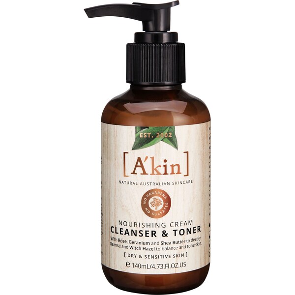 Akin Nourishing Cream Cleanser & Toner 140mL