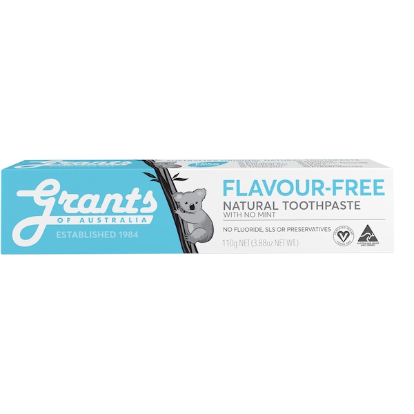 Grants Of Australia Natural Toothpaste Flavour Free 110g