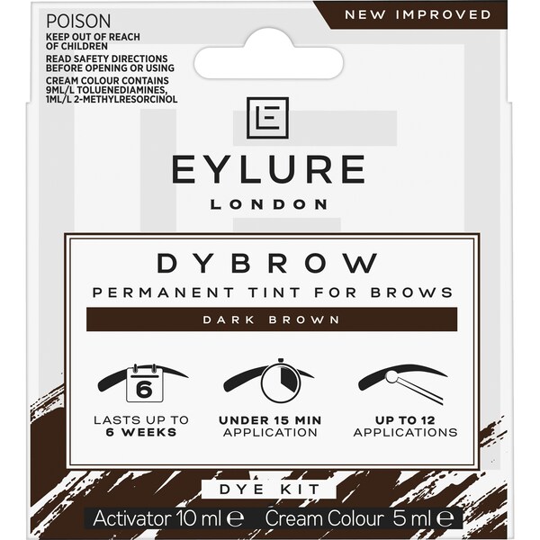 Eylure Dybrow Permanent Tint Dye Kit Dark Brown each
