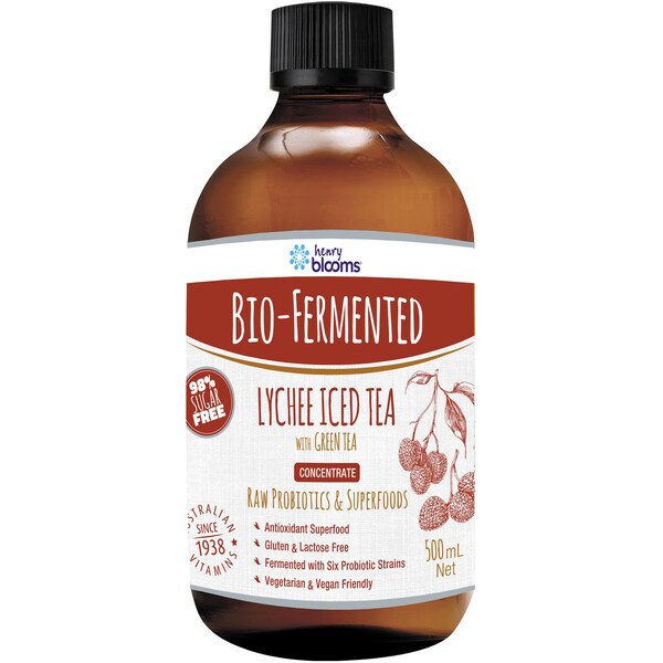 Henry Blooms Bio-Fermented Lychee & Green Tea 500ml