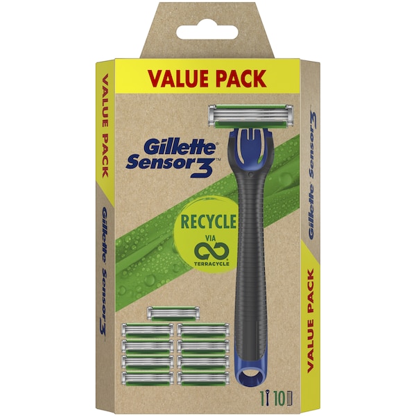 Gillette Sensor 3 Razor Value Pack with Handle 10 pack