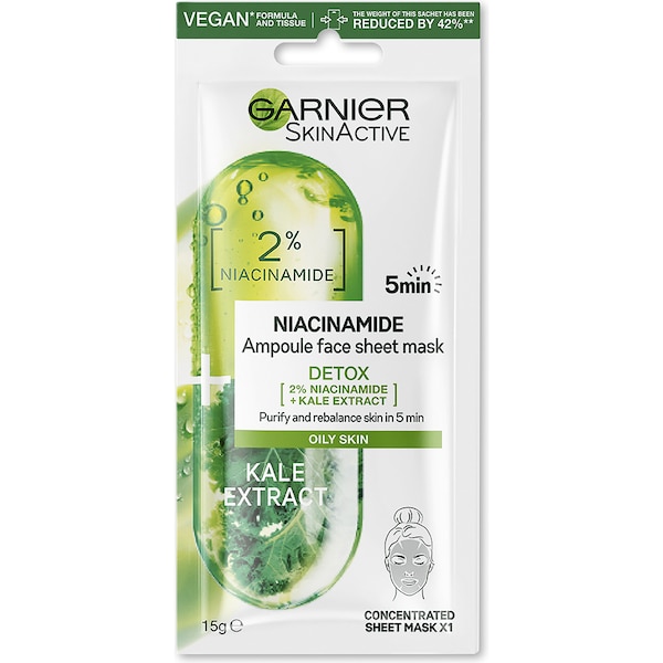 Garnier Skin Active Kale Extract Concentrated Sheet Mask each