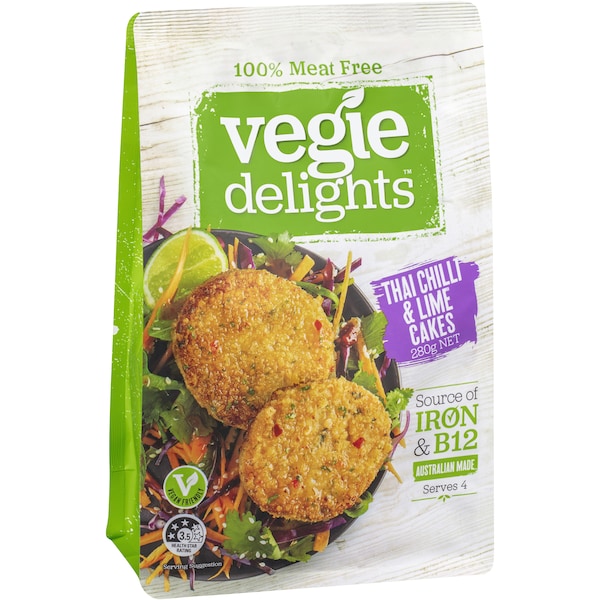 Vegie Delights Plant Based Thai Chilli & Lime Cakes 4 Pack