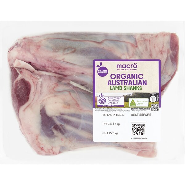 Macro Organic Lamb Shanks 300g - 700g