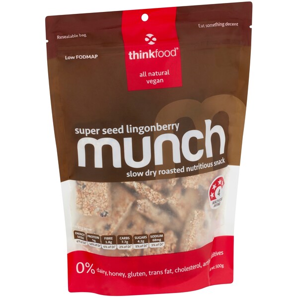 Thinkfood Munch Super Seed Lingonberry 500g