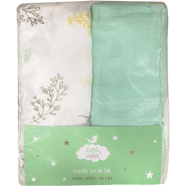 Little Wishes Muslin Wrap 2 pack