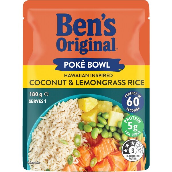 Ben's Original Poke Bowl Rice Coconut Lemongrass Microwave 180g