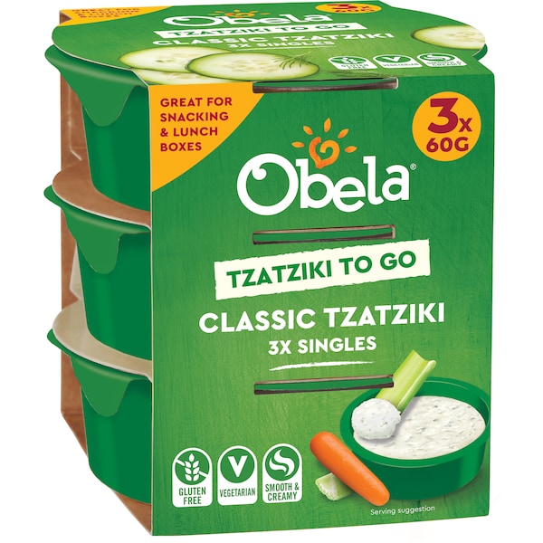 Obela To Go Singles Tzatziki Classic 60g x 3 pack