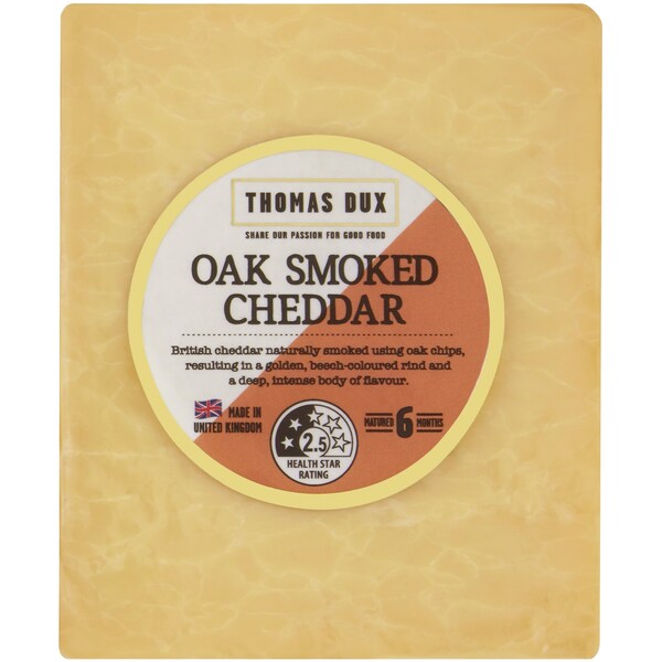 Thomas Dux Oak Smoked Cheddar From The Deli per 100g