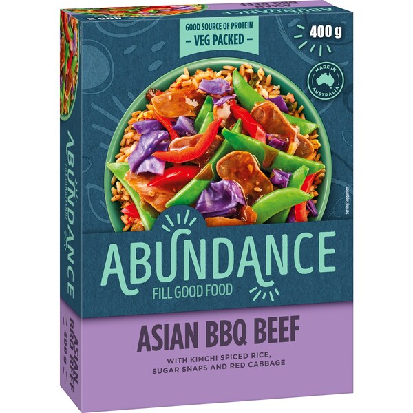 Abundance Asian BBQ Beef Frozen Meal 400g