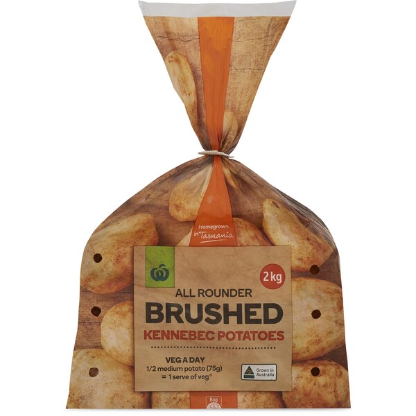 Woolworths Kennebec Brushed Potato 2kg Bag