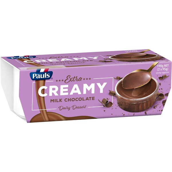 Pauls Extra Creamy Milk Chocolate Dairy Dessert 95gx 2 Pack