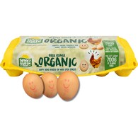 Sunny Queen 12 Pack Organic Extra Large Free Range Eggs