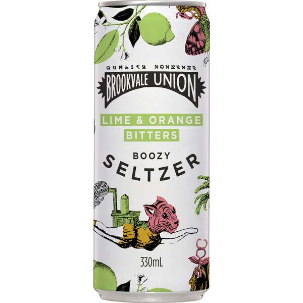 Brookvale Union Lime & Orange Bitters Boozy Seltzer Can 330ml