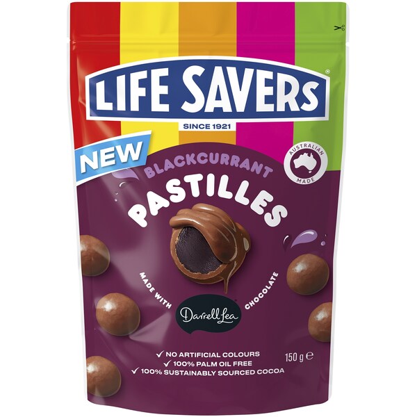 Darrell Lea Blackcurrant Pastille Bites 150g