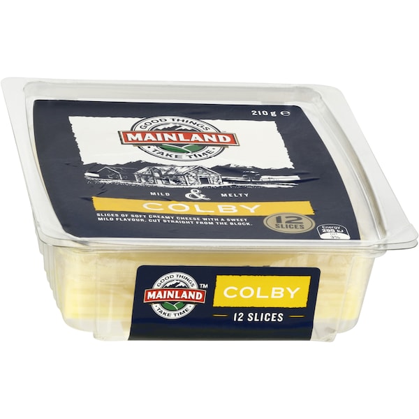 Mainland Colby Cheese Slices 10pk 210g