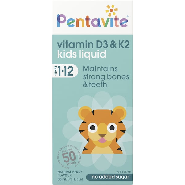Pentavite Vitamin D3 & K2 Kids Liquid 30mL