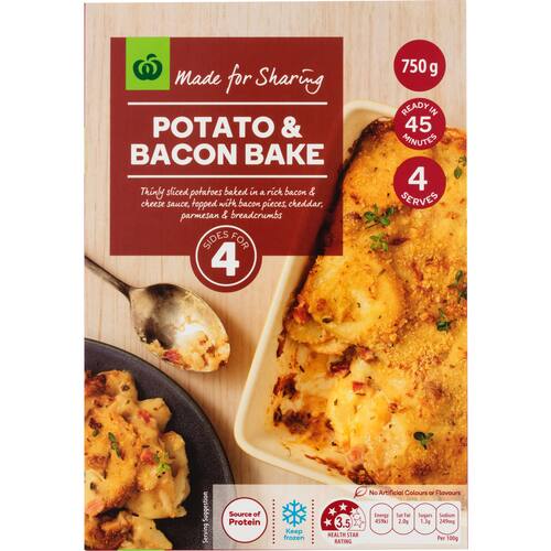Woolworths Potato and Bacon Bake 750g bunch