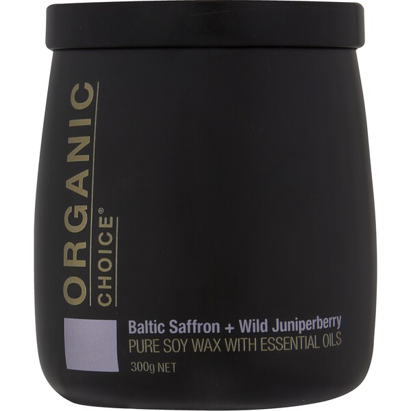 Organic Choice Baltic Saffron & Wild Juniperberry Soy Wax Candle 300g