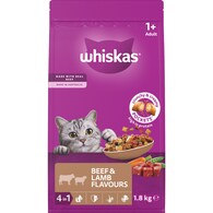 Whiskas Adult 1+ Years Dry Cat Food Beef & Lamb Flavours
