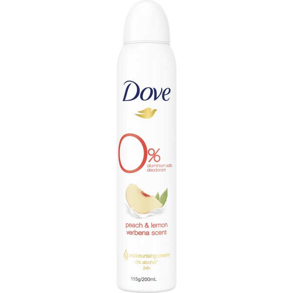 Dove Women Aerosol Deodorant 0% Aluminum Peach & Lemon 200mL