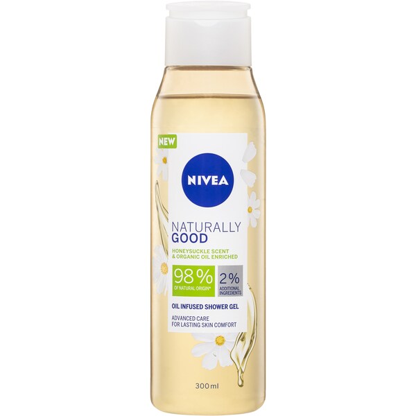 Nivea Naturally Good Honey Suckle Shower Gel & Body Wash 300mL