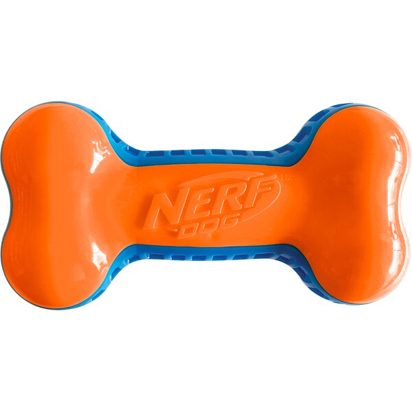 Nerf Squeak Bone Blue & Orange Dog Toy Each