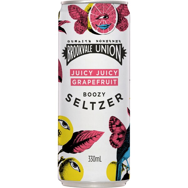 Brookvale Union Grapefruit Boozy Seltzer Can 330ml