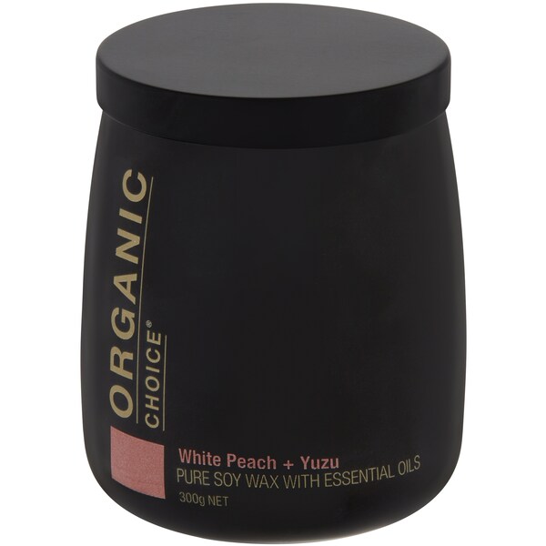 Organic Choice White Peach & Yuzu Soy Wax Candle 300g