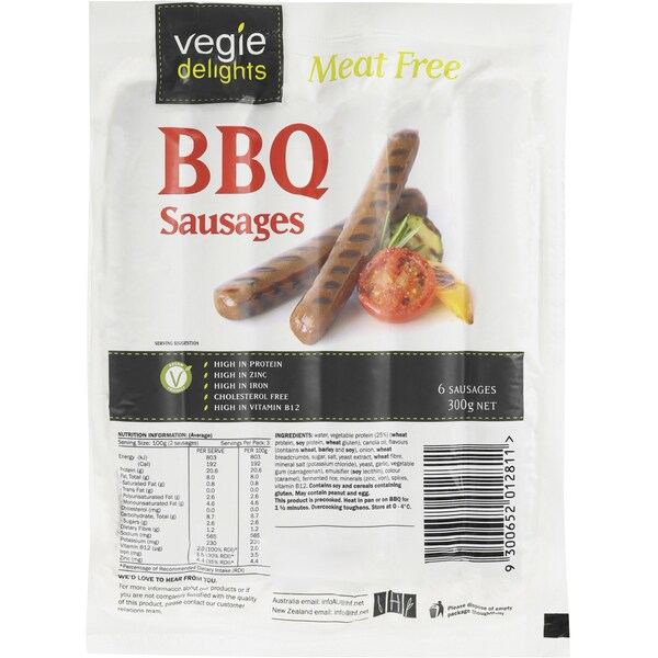 Vegie Delights Soy BBQ Sausage 300G