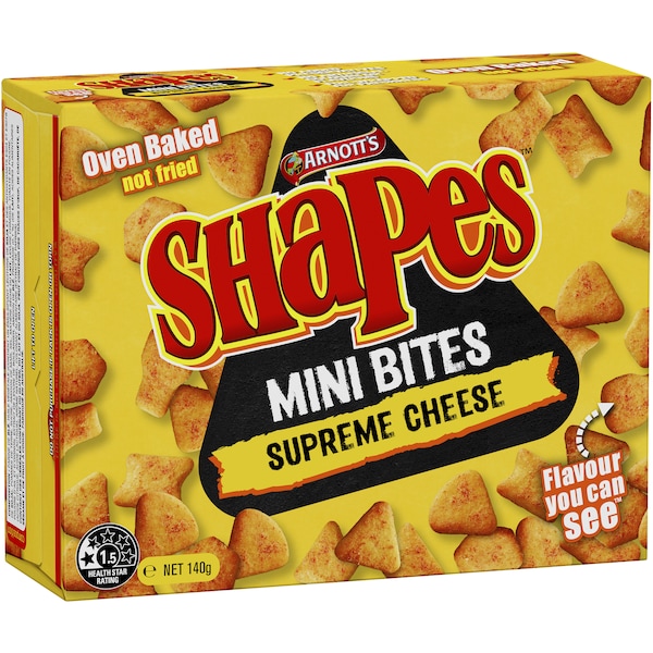 Arnott's Shapes Mini Bites Crackers Supreme Cheese 140g