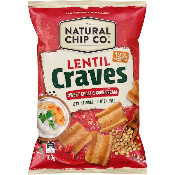 The Natural Chip Co Lentil Craves Sweet Chili & Sour Cream 100g