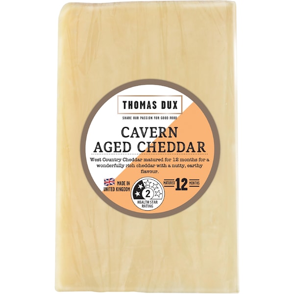 Thomas Dux Cavern Aged Cheddar Matured 12 Months Per Kg