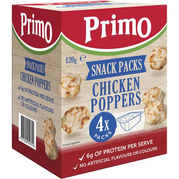 Primo Snack Packs Chicken Poppers 4 Pack